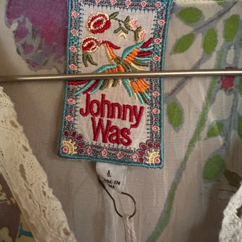 💓Gorgeous Bohemian Johnny Was Floral Patchwork Dress with Slip Included - Picture 10 of 14